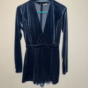 Elegant Velvet Long Sleeve Romper